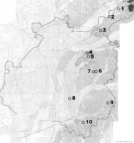 地図:湧き水モニタリング地点