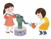 イラスト：井戸水をくみあげる