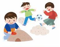 イラスト：砂遊びをする
