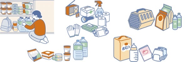 イラスト:備蓄品などを表す画像