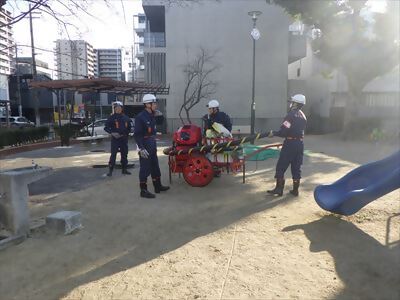 写真:ポンプ訓練1