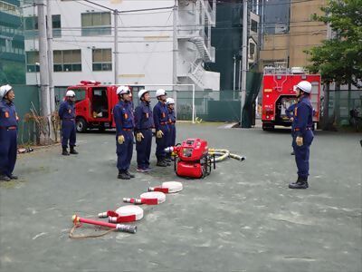 写真:ポンプ操法