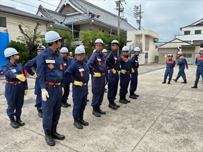 写真:八社消防団 整列