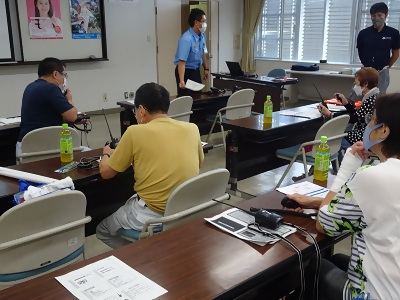 写真:高須賀北町内会の防災訓練のようすです。2022年8月26日