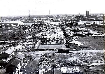 写真:伊勢湾台風被害状況(本署付近)