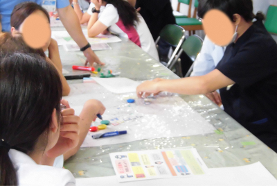 写真：火災図上訓練の様子