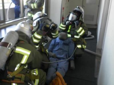 消防隊訓練写真