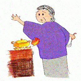 着衣着火のイラスト