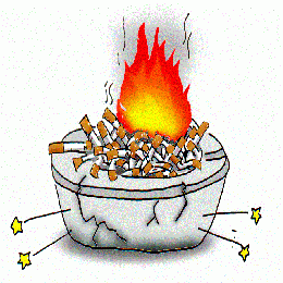 灰皿火災のイラスト