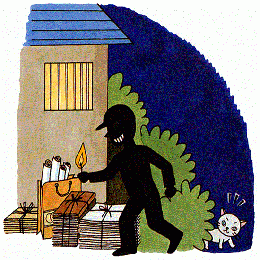 古新聞放火のイラスト