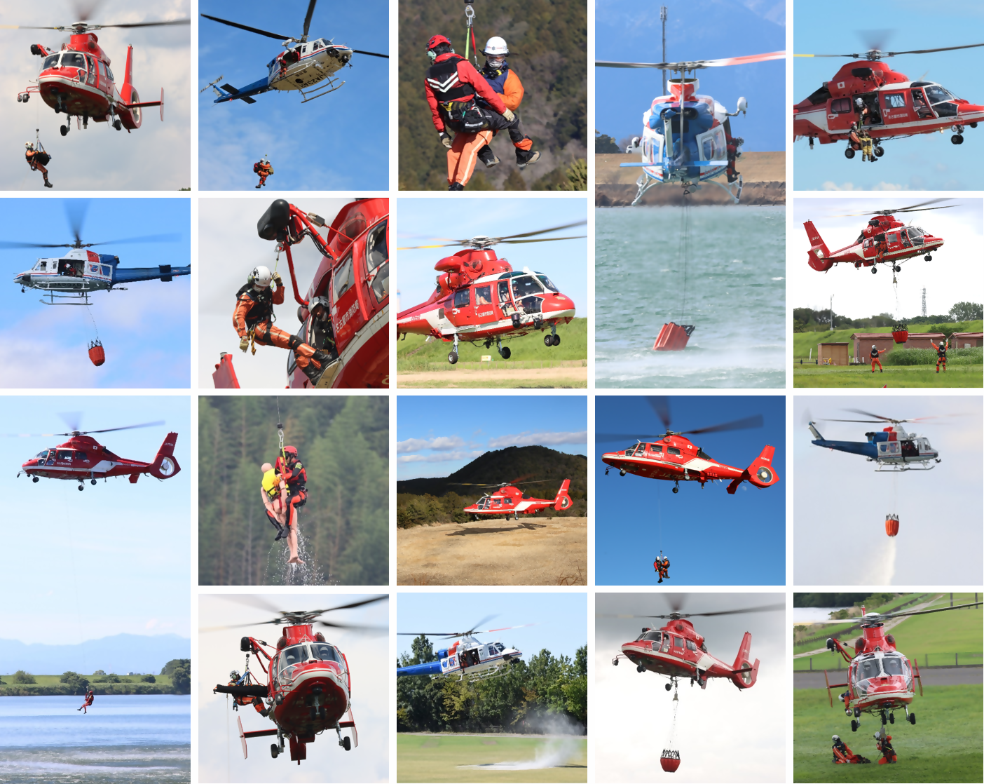 写真:消防航空隊訓練