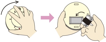 電池交換の方法を示すイラスト