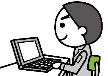 イラスト:パソコンで申請している男性