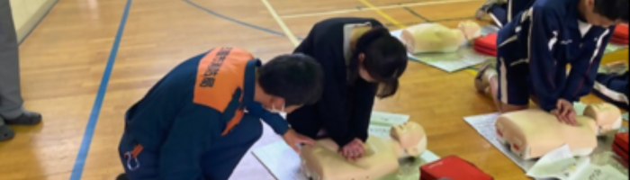 写真：消防署の出張講習の様子