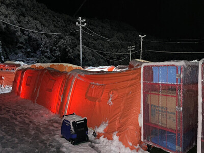 積雪環境下における宿営活動