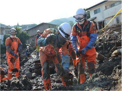 土砂災害現場の写真