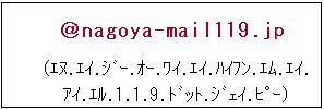写真:設定するドメイン名は、アットマーク エヌ エイ ジー オー ワイ エイ ハイフン エム エイ アイ エル 1 1 9 ドット ジェイ ピー