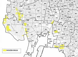 地図:市内の事前避難対象地域