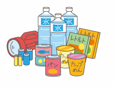 写真:水や食料など