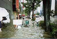 写真：市街地の洪水