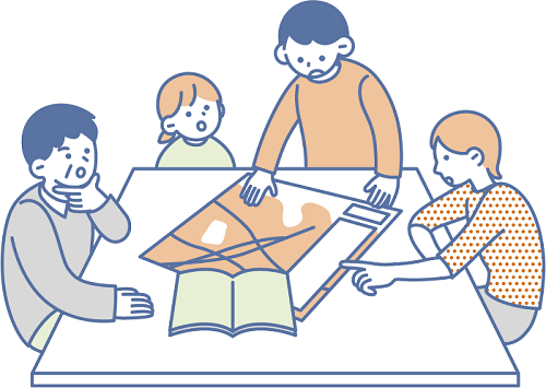 イラスト:家族防災会議の様子