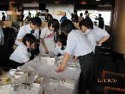 写真:朝食会に駆けつけてくれた応援団の矢野きよ実さん