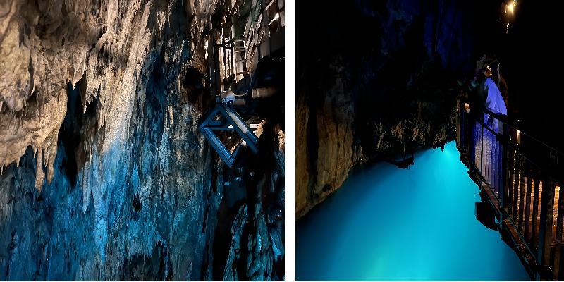写真:龍泉洞 鍾乳石と地底湖
