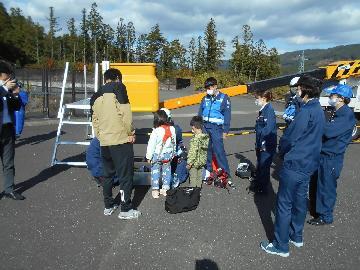 写真:防災資機材展示