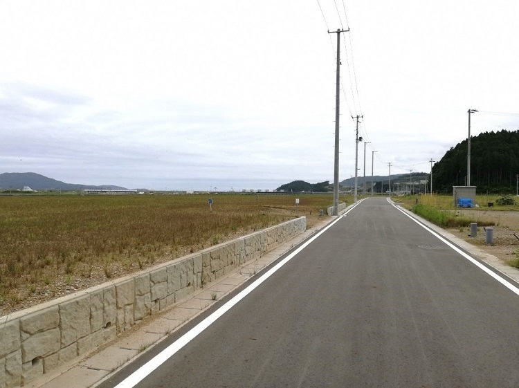 写真:今泉地区の土地、更地が広がっている
