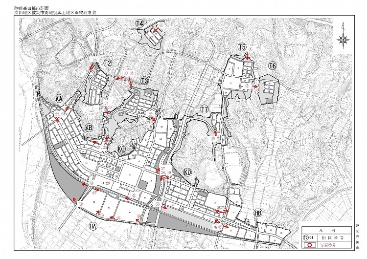 地図:陸前高田都市計画。図が描かれている。