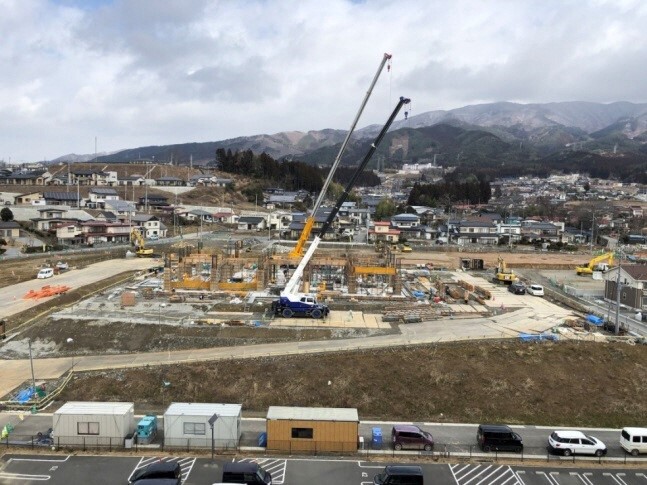 写真:令和2年2月24日撮影。構造物が少しできたところである。