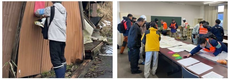 写真:応急危険度判定士の活動の様子