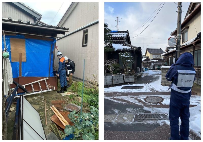 写真:建物被害認定調査の様子
