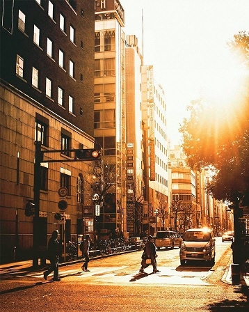 錦三丁目の夕景の写真