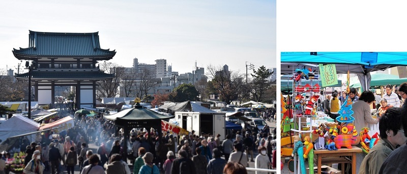 個性的なお祭りやお店で活気づく覚王山の写真