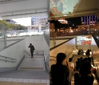 写真:パラサイトシネマのオアシス21階段での実施の様子