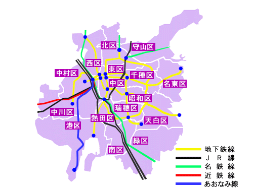 名古屋市の地図