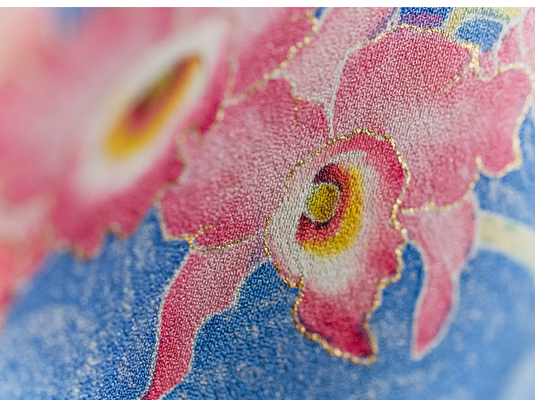 写真：名古屋友禅（手描友禅）花柄