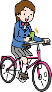 イラスト:自転車に乗りながら携帯電話を使用する