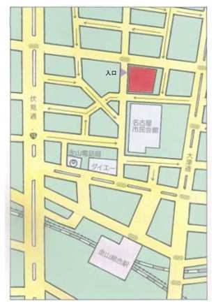 地図:古沢公園駐車場の入口付近
