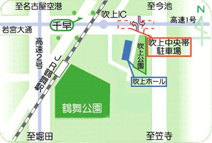 イラスト:市営吹上中央帯駐車場の入口付近の地図