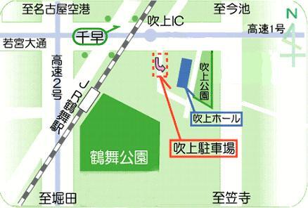 イラスト:市営吹上駐車場の入口付近の地図