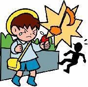 イラスト:防犯ブザーを鳴らしている男の子