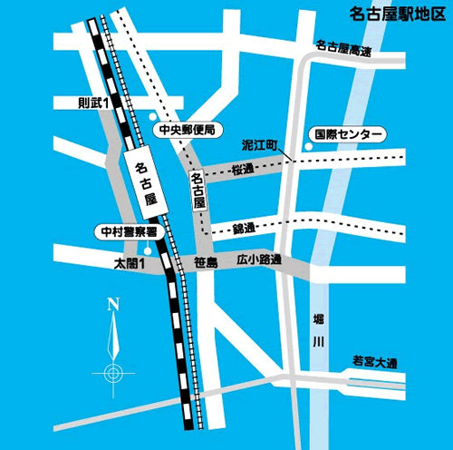 地図:名古屋駅地区