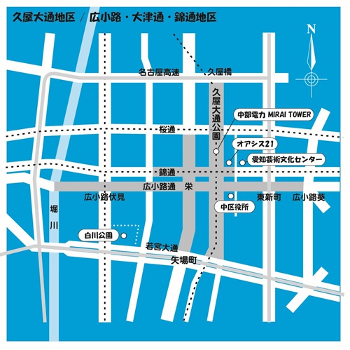 地図：広小路・大津通・錦通地区