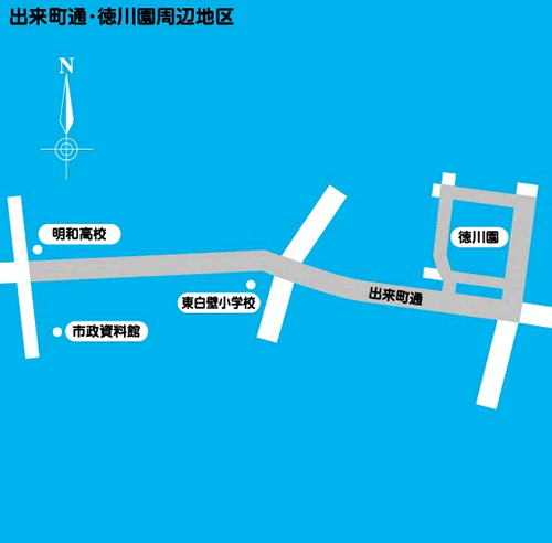 地図:出来町通・徳川園周辺地区