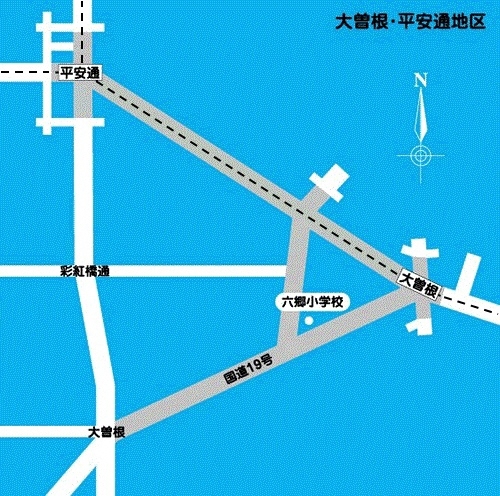 地図:大曽根・平安通地区