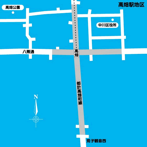 地図:高畑駅地区