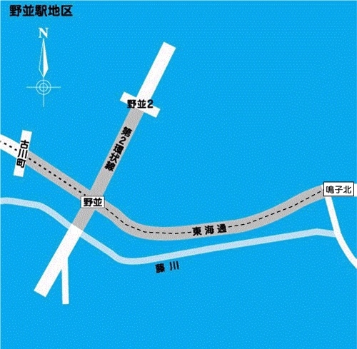 地図:野並駅地区