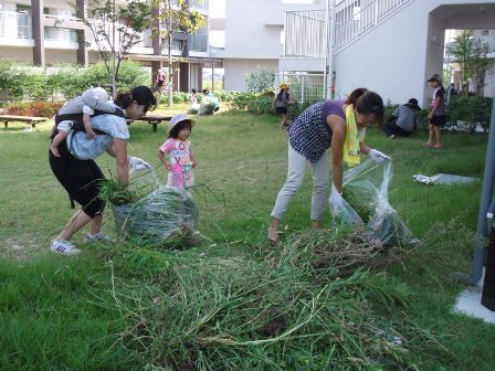 写真:自治会による除草活動